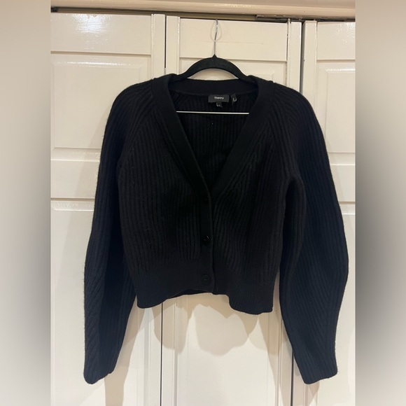 EUC Theory the Sculpted Sleeve Cable Thick Knit Cardigan Sweater - Picture 2 of 7